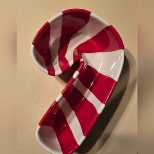 Pier 1 Red and White Candy Cane Serving Dish